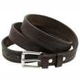 thumbnail image 4 of Mens Orion Leather 1 1/8 Sunset Brown Harness Leather Belt Embossed, 4 of 4