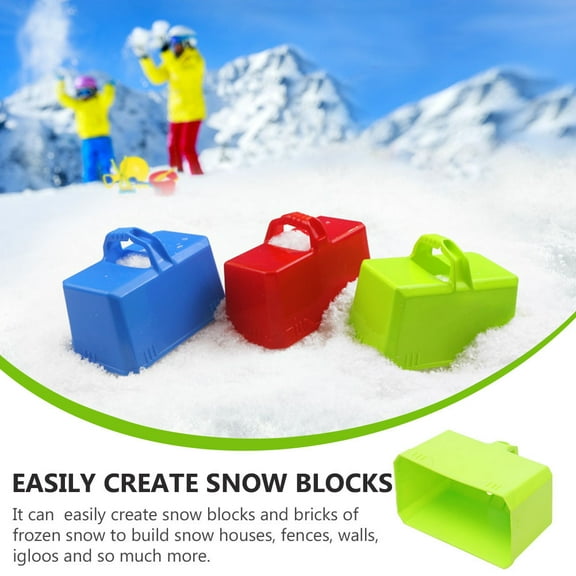 Hemobllo 2Pcs Assorted Color Snow Brick Maker Mold for Outdoor Snow and Sand Block Creation