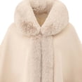 thumbnail image 4 of Samdudou Womens Winter Coats Thick Cloak Elegant Cape Outerwear Faux Fur Trimmed Shawl with Layered Fluffy Detailing for Cold Days Outdoor Occasions Sophisticated Look, 4 of 5