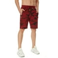 thumbnail image 4 of Tyhengta Mens Shorts Casual Sports Drawstring Zipper Pockets Elastic Waist CamoWine 32, 4 of 8