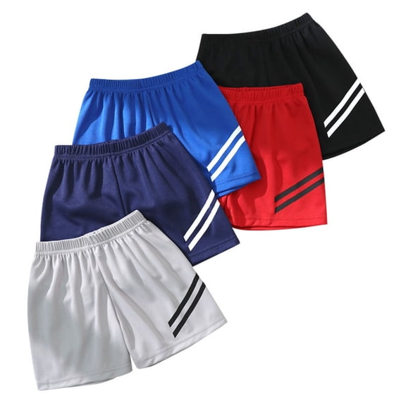 Gbsyewxs 5 Pack Shorts For Boys Solid Color Elastic Waist Drawstring 1 Soft Loose Fit Boys Summer Sports Shorts With Pockets Size 2-3 Years