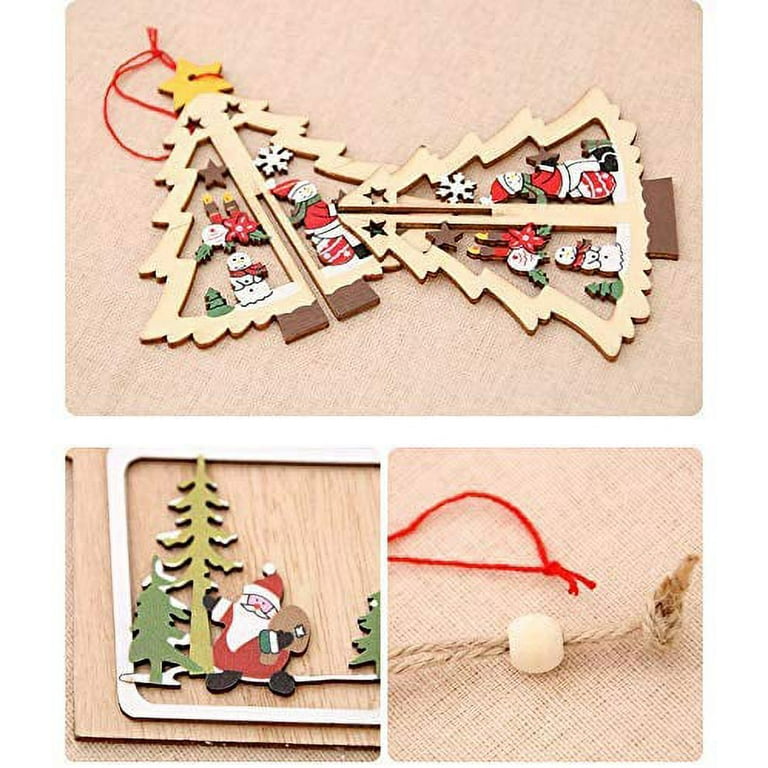  LABRIMP 100pcs Christmas Wood Chips Wooden Shapes for Crafts  Reindeer Ornaments Nativity Craft Tags for Gifts Present Ornaments Mini  Labels Gift Tag Party Supplies Merry Christmas Cartoon