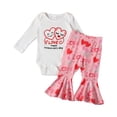 thumbnail image 3 of Tiweut Outfits for Girls Valentine's Day Long Sleeve Top Flare Pants and Headband Kid Cloth Suit,6-12 M, 3 of 9