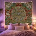 thumbnail image 2 of Wheel of Life Mandala With Snow Lion, Mystical Illustration for Spiritual Decor Lovers, Buddhist Wall Art, Housewarming Gift, Tapestry Wall Hanging for Bedroom and Meditation Room, 2 of 7