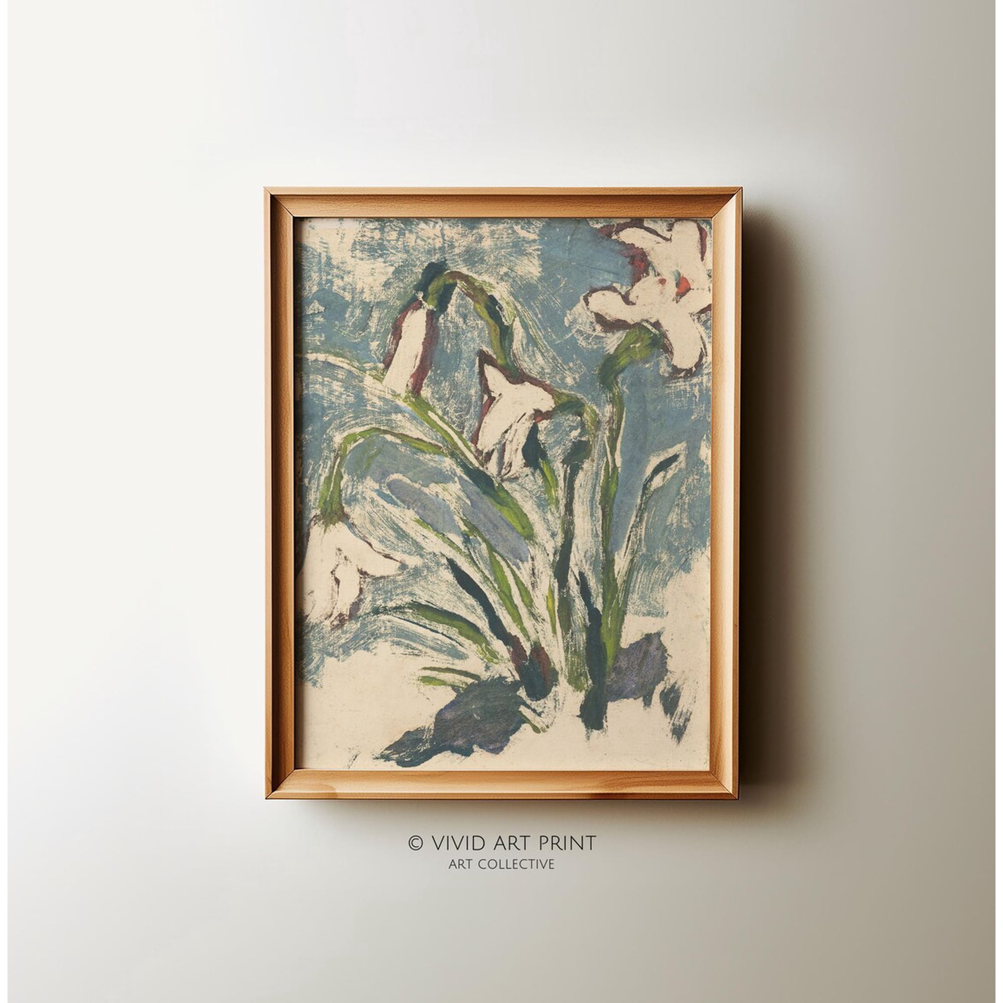 Vintage Abstract Lilies Wall Art Cottage Core Botanical Home Decor Vivid Art Print Zp-334 Wall Art Modern Wall Decor 24x36 UNFRAMED