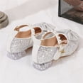 thumbnail image 5 of FAHXNVB Girls Mary Jane Shoes Low Heels Pearl Strap Bow Glitter Dress Shoes Wedding Birthday Party Sparkly Princess Shoes 4.5-11.5 Years, 5 of 7