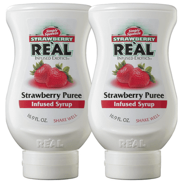 Reàl Infused Exotics Simply Squeeze Strawberry Infused Syrup 16.9oz Bottle for Mixologists, Chefs, Cooks | 2 PACK