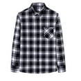 thumbnail image 3 of Jinhomg Big And Tall Men'S Long Sleeves Button-Up Shirt Wrinkle Free Plaid Shirts Casual Cotton Shirt With Pocket Gray,XXXL, 3 of 5