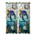 thumbnail image 2 of nqOlkjepod Outdoor Curtains for Patio Waterproof, Summer Sea Turtle Outdoor Privacy Panels Grommet, Stained Glass Ocean Jellyfish Coral Blackout Outside Curtains for Porch/Cabana 54"x84", 2 Panels, 2 of 8