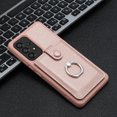 thumbnail image 6 of Compatible with Samsung Galaxy A53 5G Wallet Phone Case,360°Rotation Finger Ring Holder Kickstand,with Card Holder,Lychee Pattern PU Leather Durable Shockproof Rugged Phone Case,Rosegold, 6 of 12