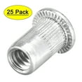 thumbnail image 1 of Unique Bargains 6-32 Écrous Rivets en Alliage d'Aluminium Tête Plate Filetée Écrou Argent 25 Pcs, 1 of 6