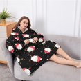 thumbnail image 5 of Oversized Wearable Blanket Hoodie,Black Christmas Santa Pattern Sherpa Blanket Hoodie with Super Pockets,Super Warm Fuzzy Pullover for Women & Men, 5 of 6