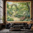 thumbnail image 6 of Garden Arch with Pink Roses and Coneflowers Path Peaceful Illustration for Art Lovers Floral Wall Art Housewarming Gift Tapestry Wall Hanging for Bedroom and Living Room, 6 of 7