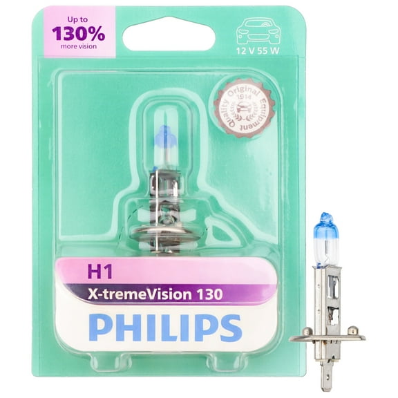 Philips X-tremeVision 130 H1 Halogen Headlight Bulb, 1 pack, Fits Select Vehicles
