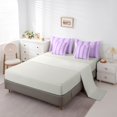 thumbnail image 4 of Castle Fairy Geometric Thin Vertical Stripe 7-Piece Twin Bedding,Mid Century Wide Band Bedding Comforter Set,Lavender White,Reversible, 4 of 7