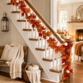 thumbnail image 5 of Halloween Sale Clearance!Fall Decorations for Home, Fall Artificial Maple Leaf Garland Thanksgiving With Pumpkins For Fireplace Mantel Door Decor, 5 of 7