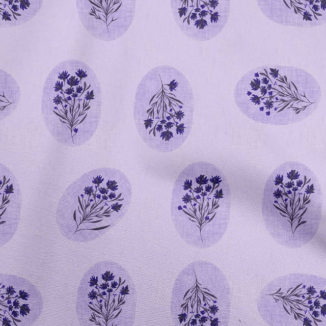 oneOone Rayon Light Purple Fabric Block Dress Material Fabric Print Fabric By The Yard 56 Inch Wide