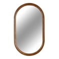thumbnail image 6 of Kate and Laurel Hatherleigh Modern Farmhouse Rounded Oval Wooden Capsule Wall Mirror, 22 x 38, Rustic Brown, Decorative Wood Pill Mirror for Use in Bathroom, Entryway, or Bedroom, 6 of 8