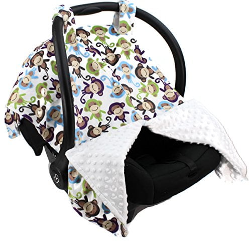 Strawberry Farms Baby Car Seat Cover Canopy and Nursing Cover 2 in 1 Black and White Deer 