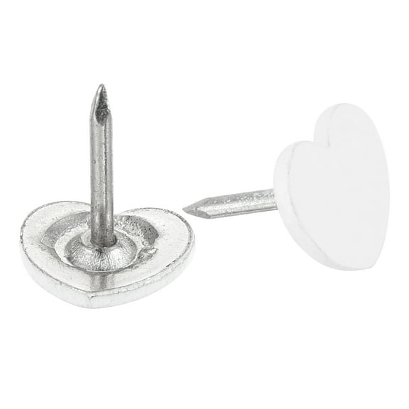 Uxcell 30Pack 11mmx12.5mm Flat Head Decorative Upholstery Tacks Furniture Nails, White