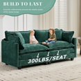 thumbnail image 5 of YWEN 77.95" Chenille Sectional Sofa, Comfy Modular Loveseat Sofa, Modern 2-Seat Couch Deep Seat Sofa Set for Living Room,Green, 5 of 13
