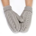 thumbnail image 1 of Guantes de punto para mujer, estilo invernal, cálidos, de terciopelo grueso, resistentes al frío, de color sólido, para montar a caballo y para hombre, 1 of 1