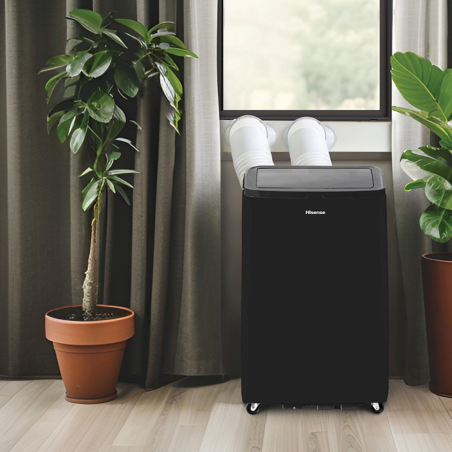 Hisense New 10,000 BTU 450 Sq Ft Smart Wi-Fi Enabled Inverter Portable Air Conditioner, Gray