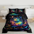 thumbnail image 2 of Castle Fairy Gradient Mushroom Queen Comforter Set,Butterfly Cat Bedding Comforter Set, 2 of 8