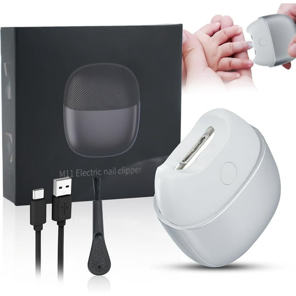 Hemvt 2-Speeds Automatic Nail Clipper with Light, Compact and Convenient Nail Clippers for Seniors, Caregivers, USB Rechargeable