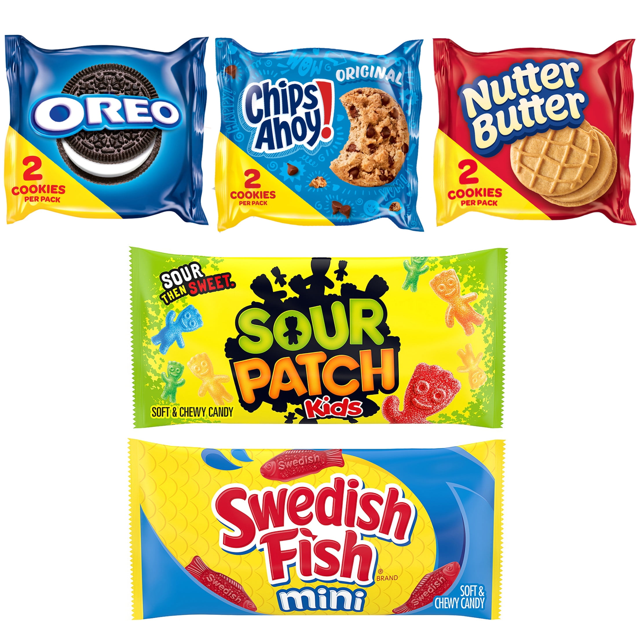 OREO, CHIPS AHOY!, Nutter Butter, SOUR PATCH KIDS & SWEDISH FISH