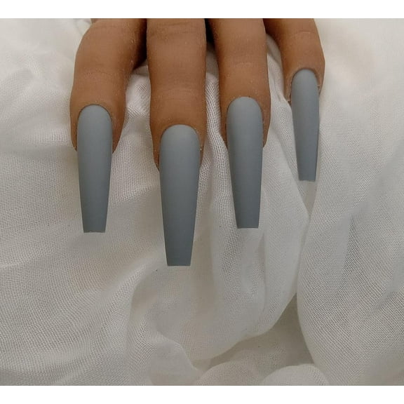 Lovely Claws Matte Gray 2XL Press on Nails Set