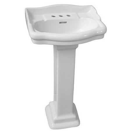 Barclay Stanford 660 Vitreous China Rectangular Pedestal Bathroom Sink with