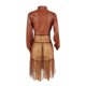 thumbnail image 5 of Abrigo para mujer, cuello en V, vestido de cuero ajustado, informal, cuello levantado, costura, mangas de color sólido, vestido, gabardina informal, chaqueta, Tops Fridja  po5224, 5 of 6