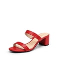 thumbnail image 1 of Sandalia DREAM PAIRS con Dos Tiras, Punta Abierta y Tacón Grueso Rojo, 1 of 6