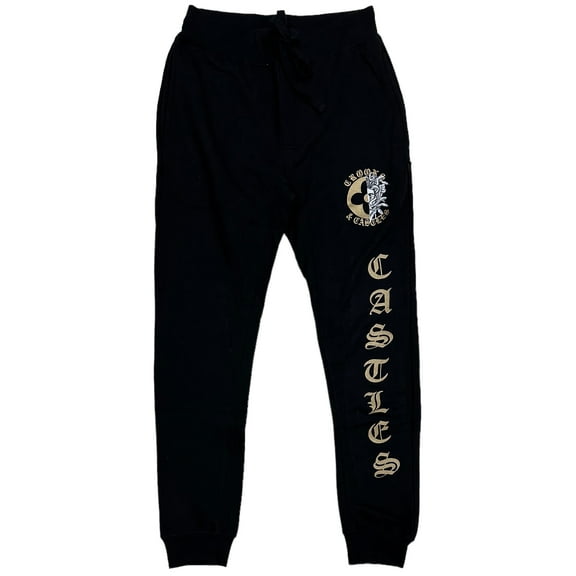 Crooks & Castles Men's Half Medusa Jogger Sweatpants in Black (Small, Black)