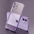 thumbnail image 1 of Luxury Plating Square Frame Matte Soft Silicone Case for iPhone 11 12 13 Pro Max Mini XR X XS 7 8 Plus SE 2020 Transparent Cover, 1 of 4