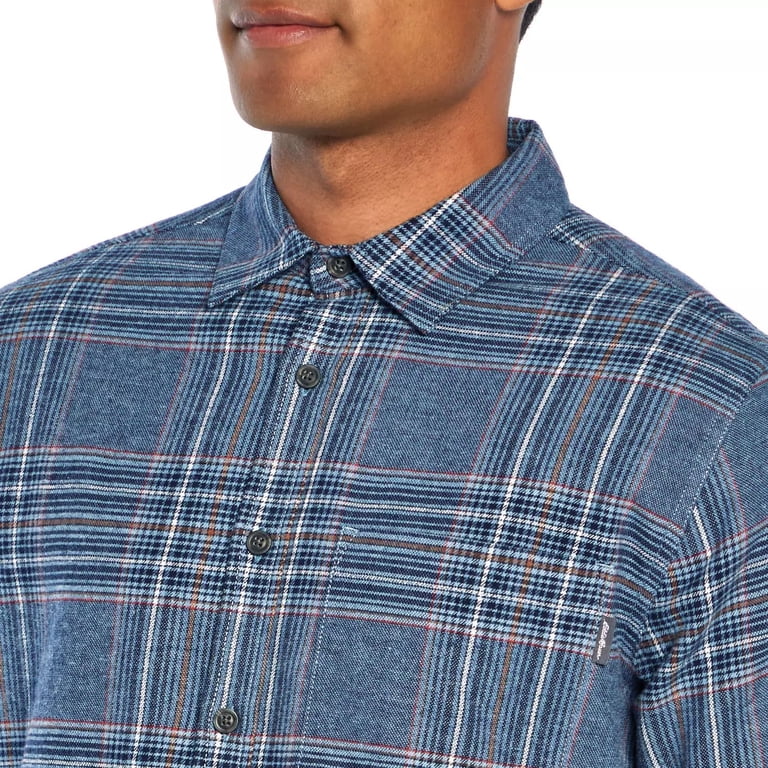 Eddie Bauer Men's Bristol Plaid Button Up Flannel Shirt (Chambray