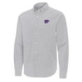 thumbnail image 2 of Men's Antigua Gray Kansas State Wildcats Porter Woven Tri-Blend Long Sleeve Button-Down Shirt, 2 of 3
