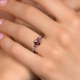 thumbnail image 4 of Gem Stone King 925 Sterling Silver Red Garnet and Pink Tourmaline Engagement Ring for Women | 1.30 Cttw | Oval Checkerboard 7X5MM | Gemstone January Birthstone | Size 7, 4 of 6