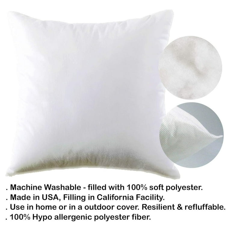 Throw Pillow Form Inserts Hypoallergenic Pillow Stuffing Made in USA Pack  of 1