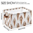 thumbnail image 4 of Yayeee 2 Pack Canvas Storage Basket with Handles for Shelves Fabric Bins Closet Organizer, Brown Ice Cream Pattern, 4 of 8