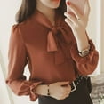 thumbnail image 4 of Women Bow Long Sleeve French Style Casual Vintage Female shirt, 4 of 12