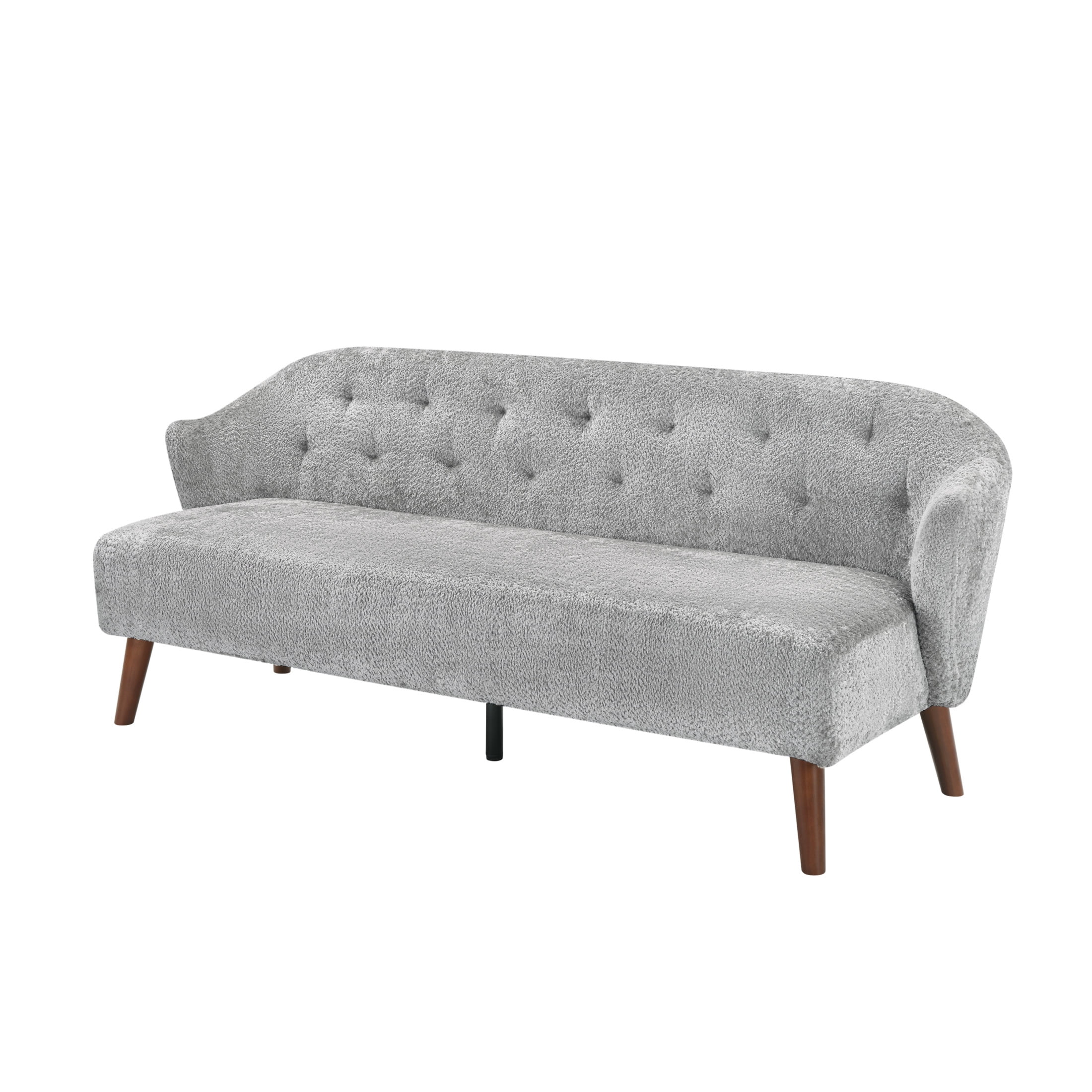 Christopher Knight Home Modern Tufted 3-Seater Sofa, Plush Upholstered Couch with Wood Legs, Light Gray