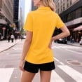 thumbnail image 5 of Women's Polo Shirts Short Sleeve V Neck Business Casual Tops Collared Cotton Golf Shirts Work Summer Tees, 3XL, 5 of 7