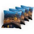 thumbnail image 5 of Ambesonne City Throw Pillow Cover 4 Pack, Amsterdam Famous Travel, 24", Blue Marigold Tan, 5 of 7