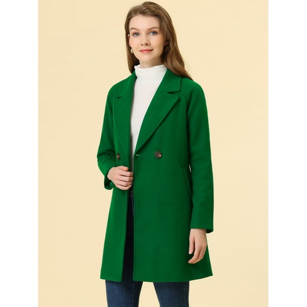 Abrigos de invierno raglán cruzados con solapa con muesca para