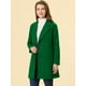 thumbnail image 3 of Abrigos de invierno raglán cruzados con solapa con muesca para mujer Allegra K Pasto verde S, 3 of 6