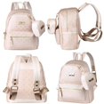 thumbnail image 5 of Girls Backpack - Girls 2 in 1 Cute Leather Backpack Shoulder Bag School Backpack Women (Beige), 5 of 5