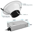 thumbnail image 4 of LUXRITE 8 Inch LED Recessed Light J-Box 5CCT 50/65/80W Dimmable 5000/6500/8000LM Wet Rated 4 Pack, 4 of 7