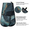 thumbnail image 2 of Yayeee Double Oven Mitt Kitchen Heat Resistant Baking 35" x7" Quilted Glove, Black Marble, 2 of 6